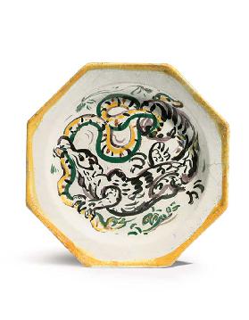 The Crocodile Crunches a Big Snake, c.1907 (tin-glazed earthenware) (see also 489730)
