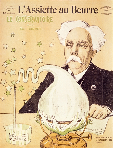 Caricature of Gabriel Faure (1845-1924) creating stars, from ''l''Assiette au Beurre'', 20th July 19 from Emmanuel Barcet
