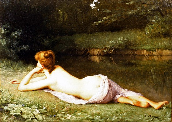 Reclining nude on a riverbank from Emmanuel Benner