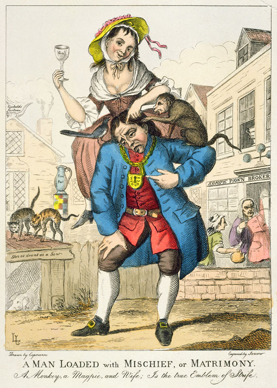 A Man Loaded with Mischief, or Matrimony, c.1766 from English School