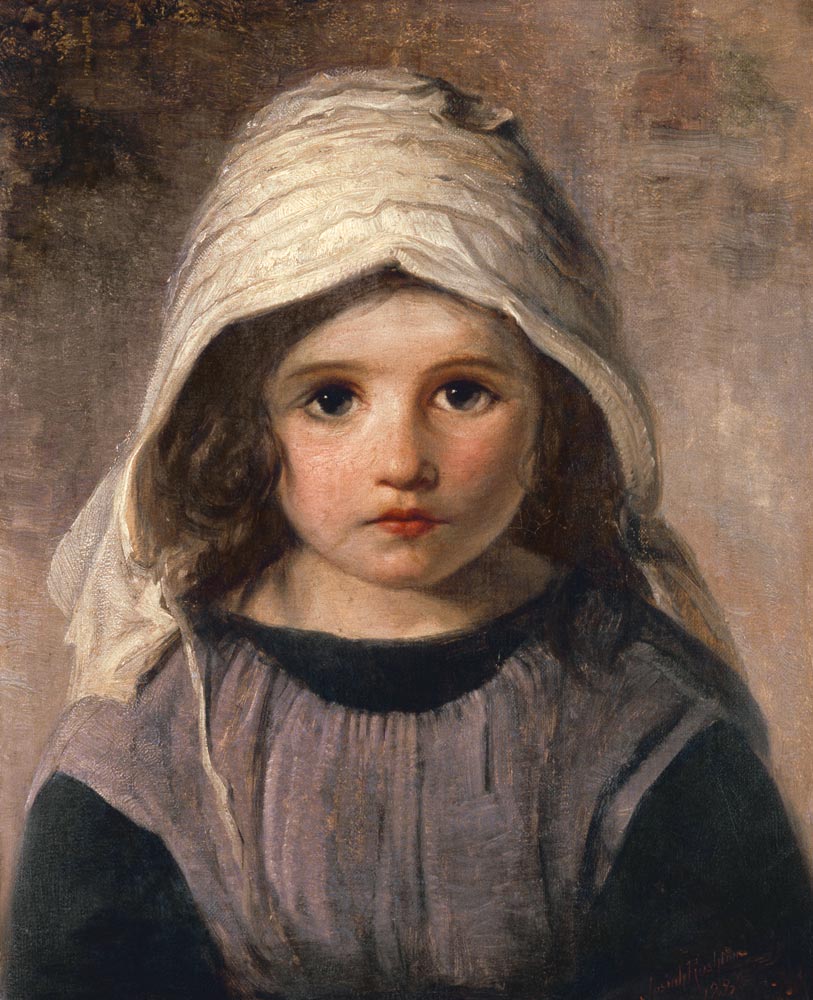 Study of a Girl in a Bonnet from English School