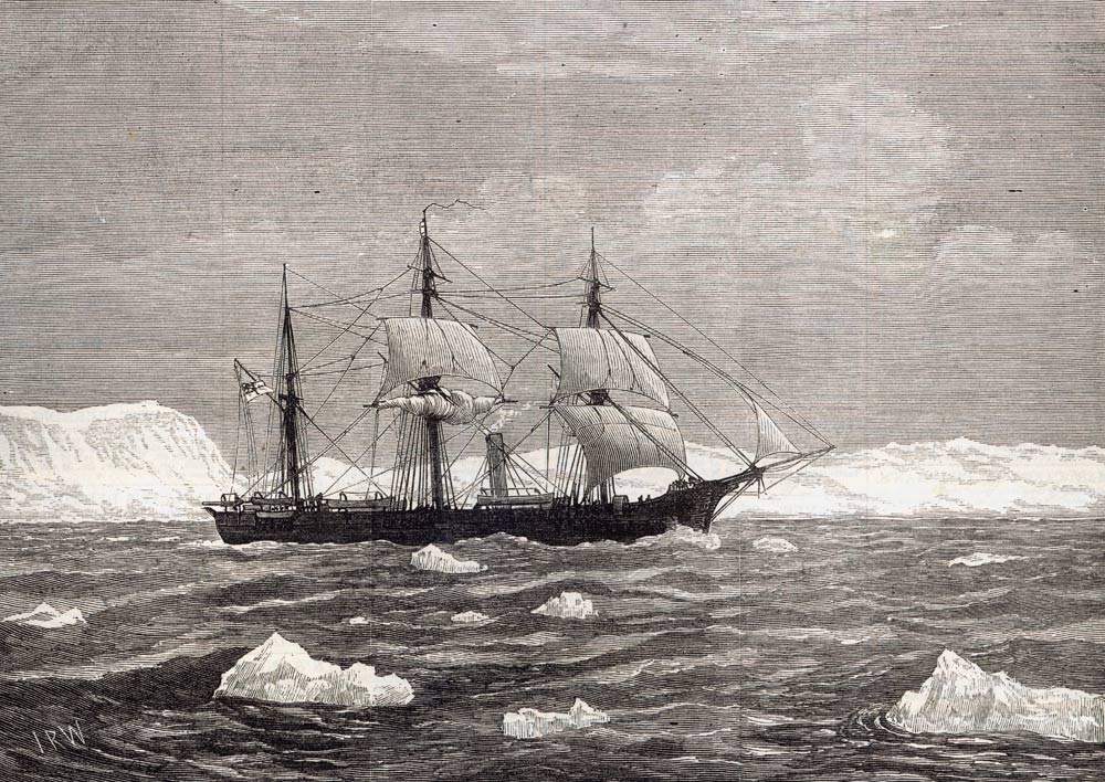 The North Pole Expedition: The Alert hoisting colours in honour of having attained the highest latit from English School