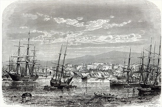Athens: general view of the Piraeus, from ''The Illustrated London News'' from English School