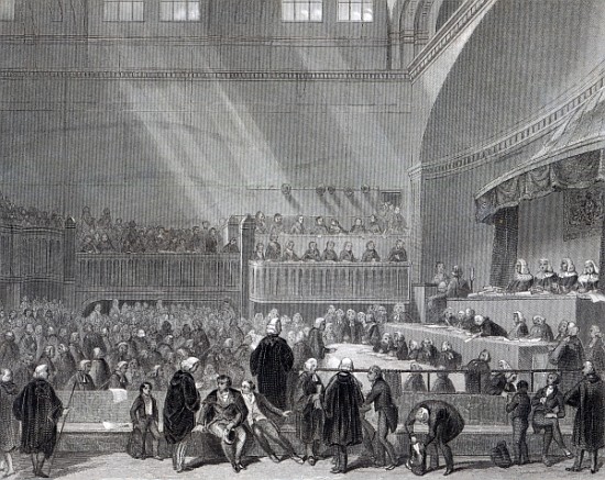 Daniel O''Connell standing trial in 1844 from English School