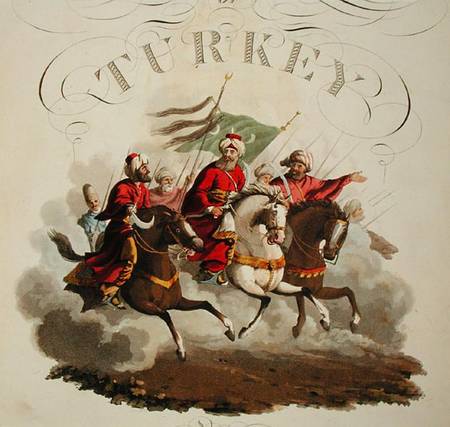Detail of title page, from 'Costumes of the Various Nations', Volume VII, 'The Military Costume of T from English School