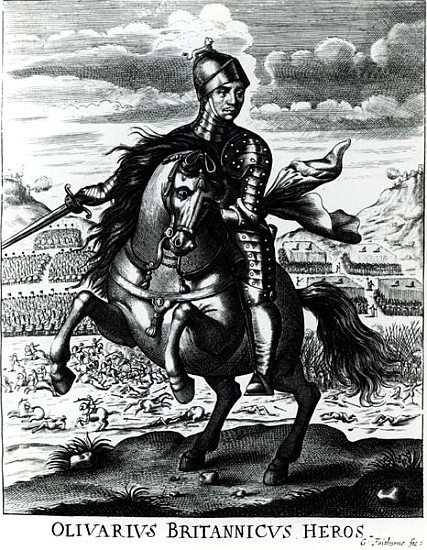 Equestrian portrait of Oliver Cromwell (1599-1658) from English School
