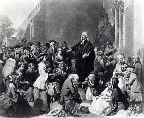 John Wesley preaching from English School