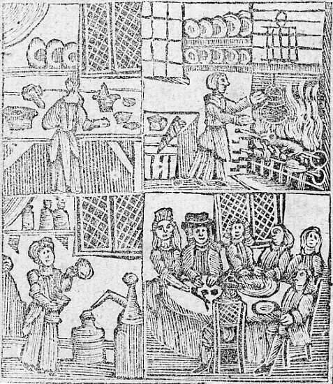 Kitchen Interiors, an illustration from ''A Book of Roxburghe Ballads'' from English School