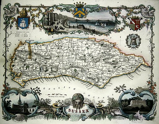 Map of Sussex from English School