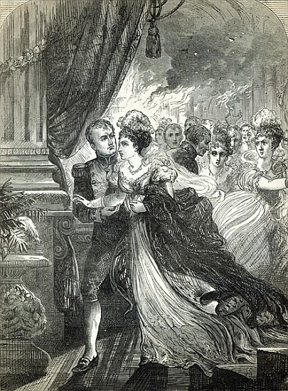 Napoleon and Marie-Louise escaping from the fire at the ball given on July 1st, 1810, the Austrian A from English School