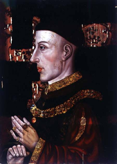 Portrait of Henry V (1387-1422) (during restoration) from English School