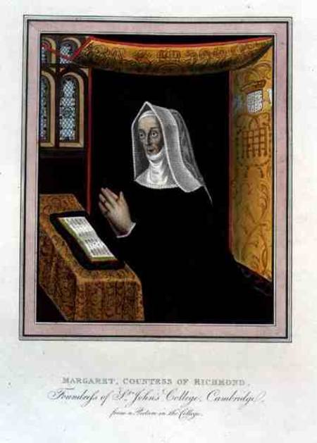 Portrait of Margaret Beaufort, Countess of Richmond and Derby (1443-1509), Foundress of St. John's C from English School