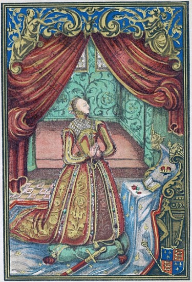 Queen Elizabeth I at Prayer, frontispiece to ''Christian Prayers'' from English School