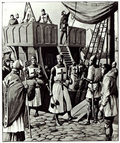 Richard I sets sail for the Holy Land from English School