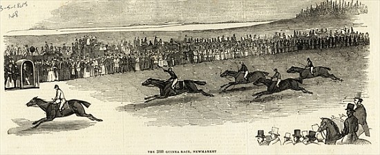The 2000 Guinea Race, Newmarket, from ''The Illustrated London News'', 3rd May 1845 from English School