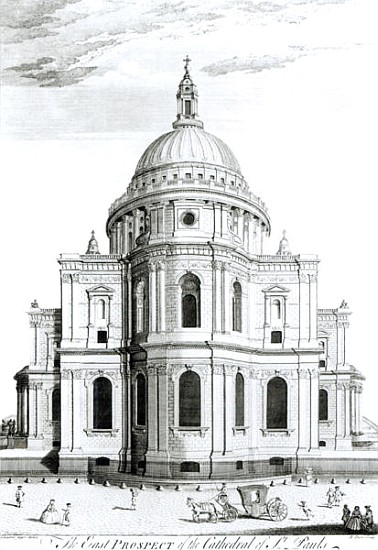 The East Prospect of St. Paul''s Cathedral; engraved by R. Parr (fl.1723-50) from English School