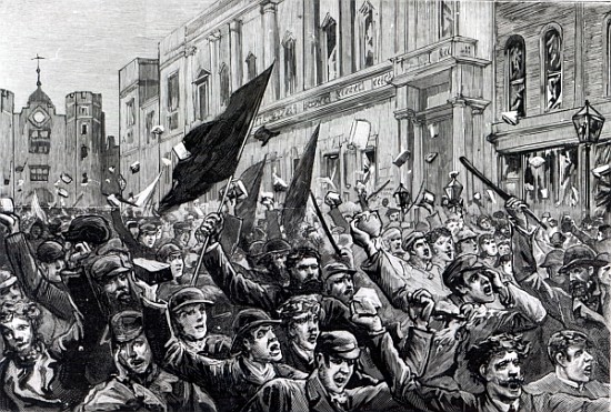 The Rioting in the West End of London, illustration from ''The Graphic'', February 13th 1886 from English School