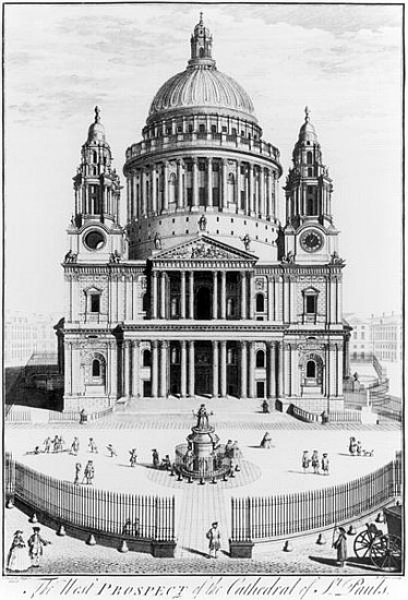 The West Prospect of St. Paul''s Cathedral; engraved by R. Parr (fl.1723-50) from English School