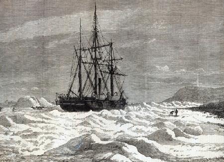 The North Pole Expedition: The Alert nipped the ice against the shore off Cape Beechy, from ''The Il