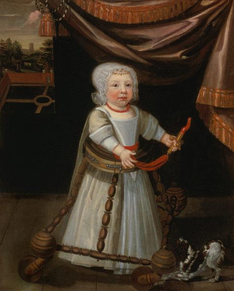 Portrait of a Boy with a Coral Rattle