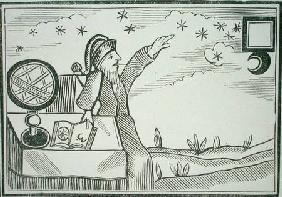 Wizard Consulting the Moon and the Stars, illustration from a collection of chapbooks on esoterica
