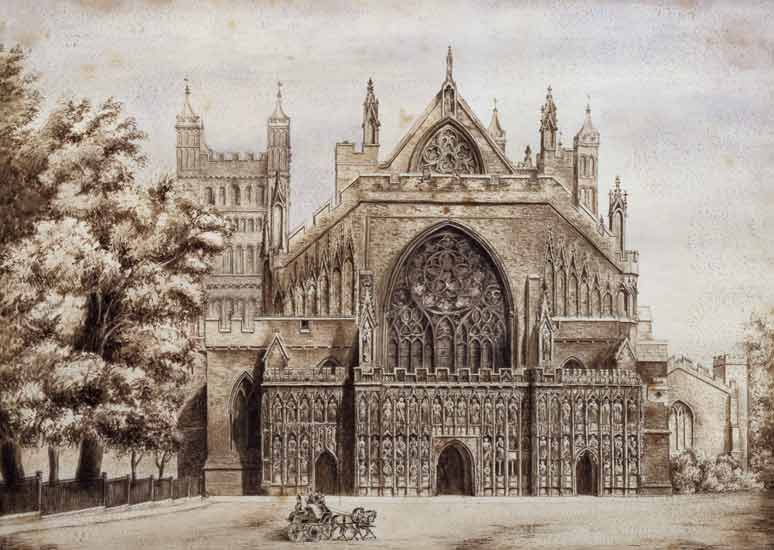 Exeter Cathedral, West Front  on from English School