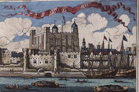Tower of London Seen from the River Thames, from 'A Book of the Prospects of the Remarkable Places i from English School