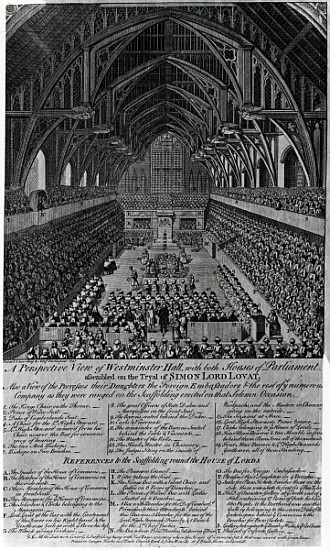 Trial of Simon Fraser, Lord Lovat, in Westminster Hall from English School