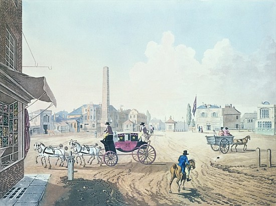 View of London No.2, Entrance of St. George''s Road, or the Obelisk Turnpike, with a View of the Roy from English School