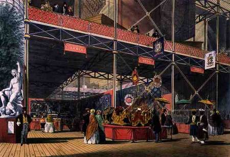 View from the Transept of the India section of the Great Exhibition of 1851, from Dickinson's Compre from English School