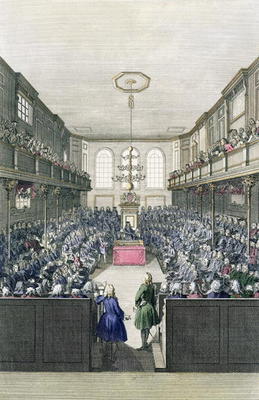 A View of the House of Commons, engraved by B. Cole (fl.1748-75) (engraving) from English School, (18th century)