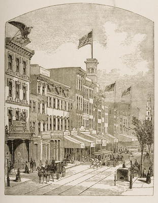 Arch Street, Philadelphia, in c.1870, from 'American Pictures' published by the Religious Tract Soci from English School, (19th century)