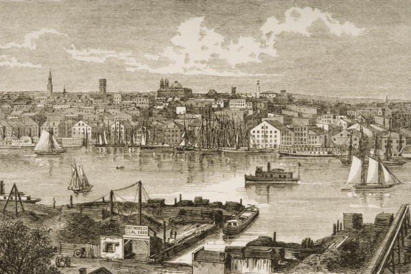 Baltimore, in c.1870, from 'American Pictures' published by the Religious Tract Society, 1876 (engra from English School, (19th century)