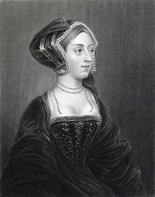 Portrait of Anne Boleyn (c.1507-36) from 'Lodge's British Portraits', 1823 (litho) from English School, (19th century)