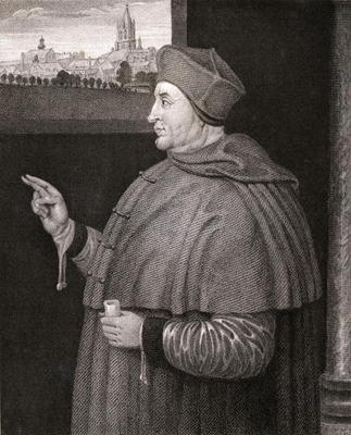 Portrait of Cardinal Thomas Wolsey (c.1475-1530) from 'Lodge's British Portraits', 1823 (litho) from English School, (19th century)