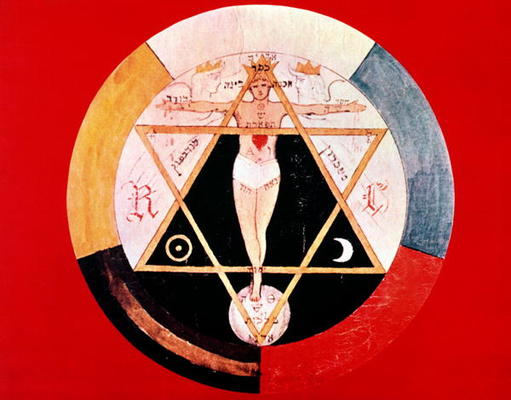 Rosicrucian symbol of the Hermetic Order of the Golden Dawn from English School, (19th century)