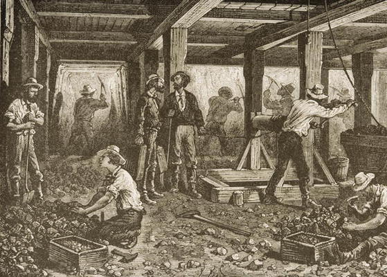 Silver Mining in Nevada, c.1870, from 'American Pictures', published by The Religious Tract Society, from English School, (19th century)
