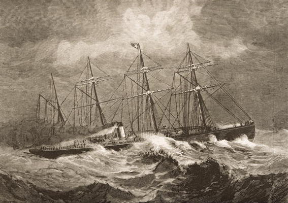 The 'Celtic' Crossing the Atlantic in Winter, c.1870, from 'American Pictures' published by the Reli from English School, (19th century)