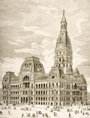 The City Hall, Chicago, c.1870, from 'American Pictures' published by the Religious Tract Society, 1 from English School, (19th century)