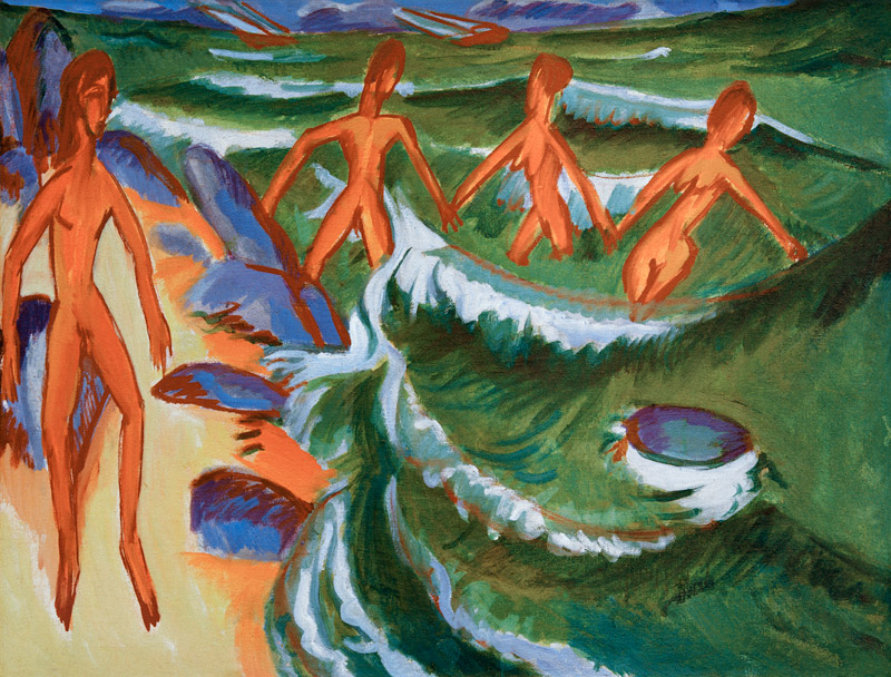 Bathers on the beach (Fehmarn) from Ernst Ludwig Kirchner