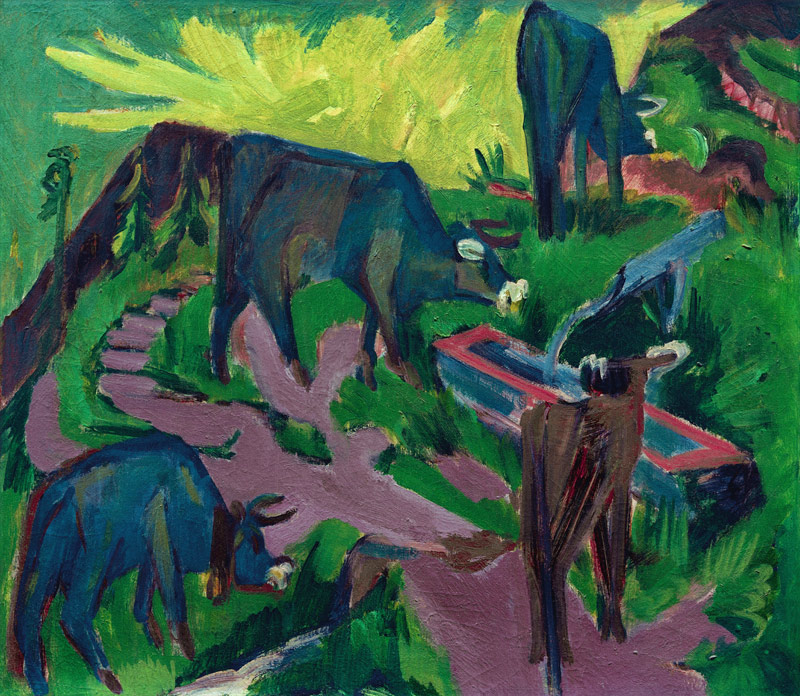 Cows during Sunset from Ernst Ludwig Kirchner