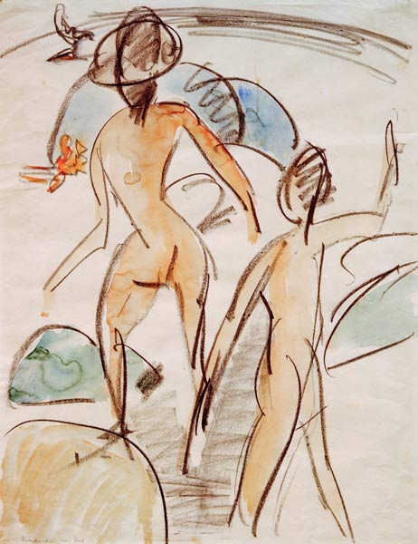Bathers with hat from Ernst Ludwig Kirchner