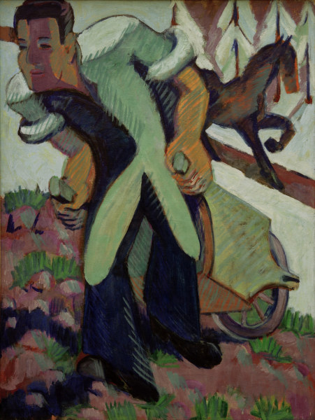 Bauer pulling a wheelbarrow from Ernst Ludwig Kirchner