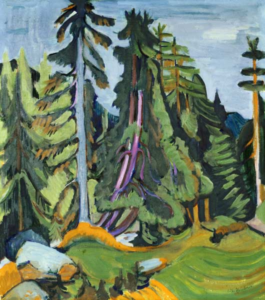 Mountain woods trees from Ernst Ludwig Kirchner