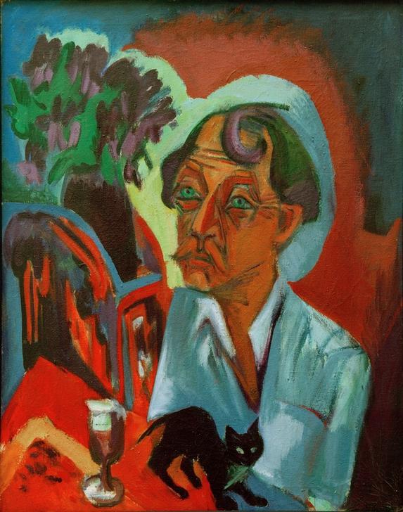 Der Maler Stirner mit Katze from Ernst Ludwig Kirchner