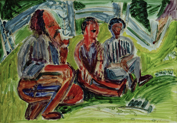 Three farmers on the meadow from Ernst Ludwig Kirchner