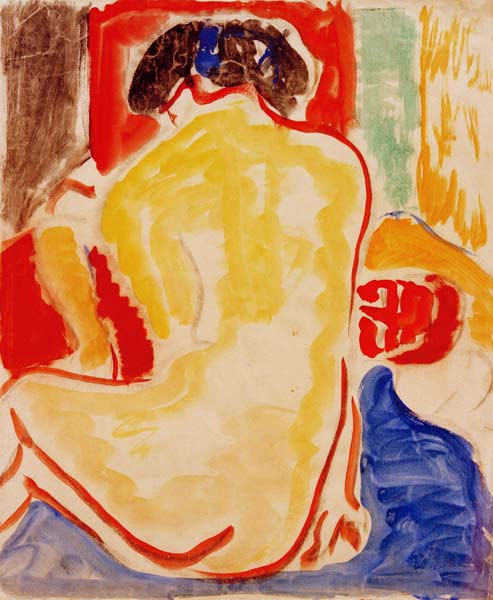 Yellow nude back from Ernst Ludwig Kirchner