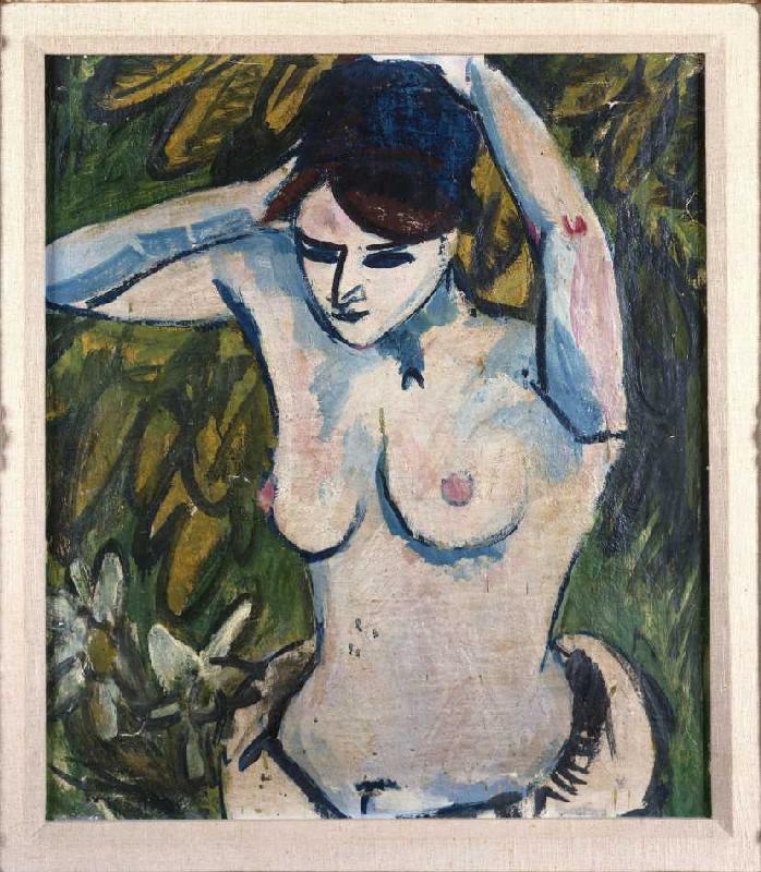 Semi-nude with raised arms from Ernst Ludwig Kirchner