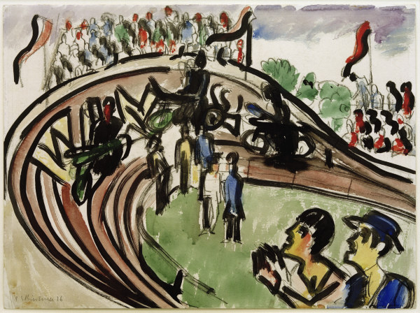 Motorcycle racing from Ernst Ludwig Kirchner