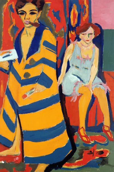 Self-portrait with model (paints over 1926) from Ernst Ludwig Kirchner